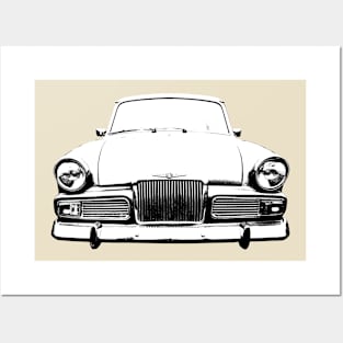 Sunbeam Rapier 1960s British classic car monoblock black and white Posters and Art